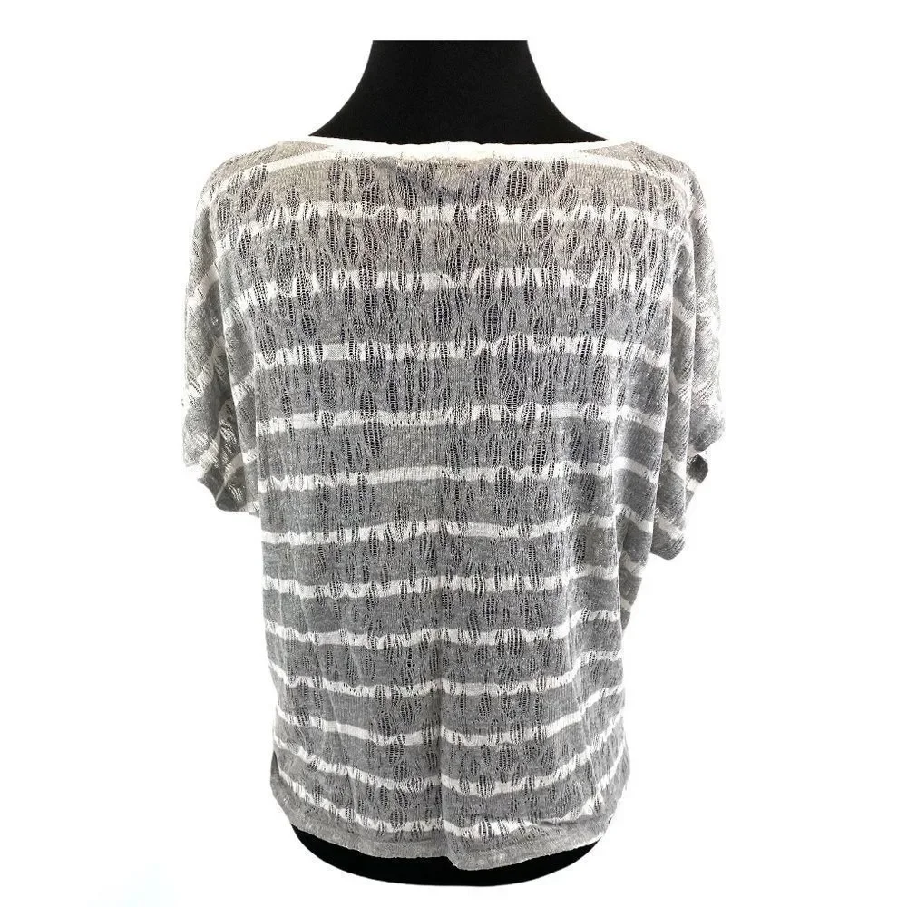 Forever 21 grey and white pointelle knit -M - Picture 4 of 11